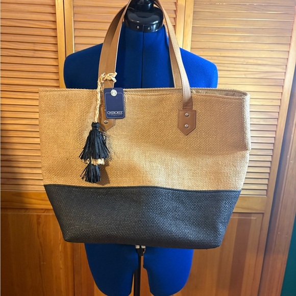 Cherokee Tan and Black Tote Bag - Picture 1 of 3